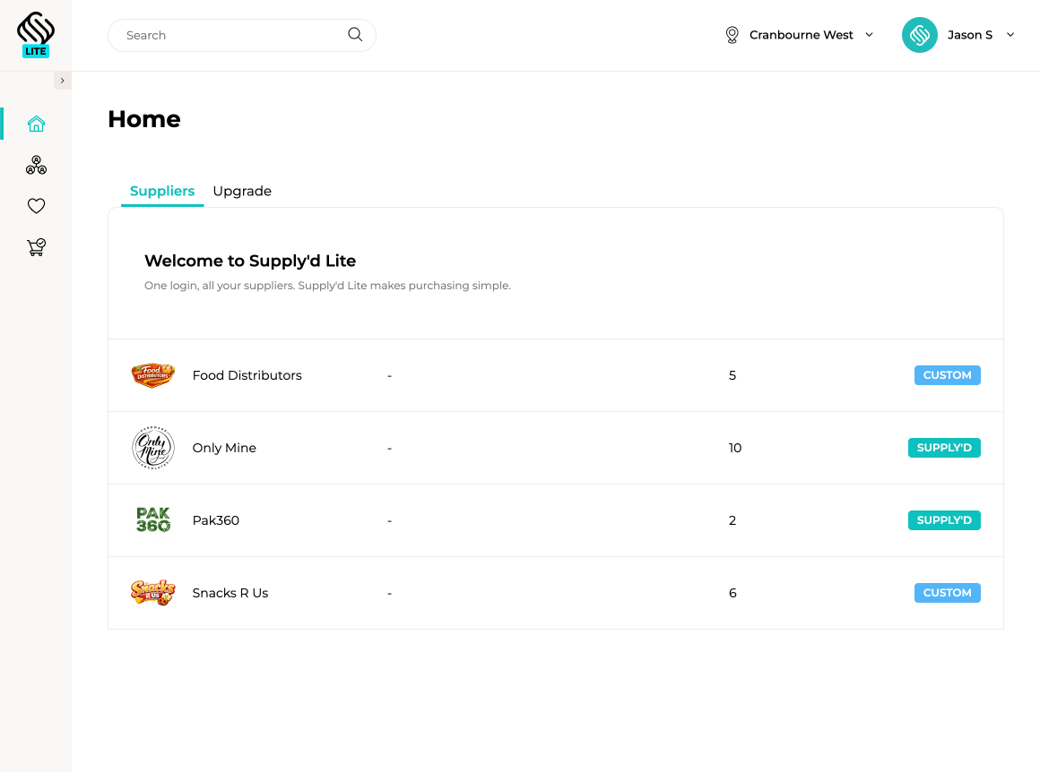 Supply'd Lite free supplier management software